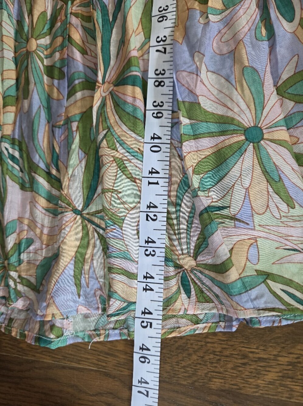 NWT &merci v neck flutter sleeve pastel floral tiered skirt cutout smock back S - Picture 13 of 14